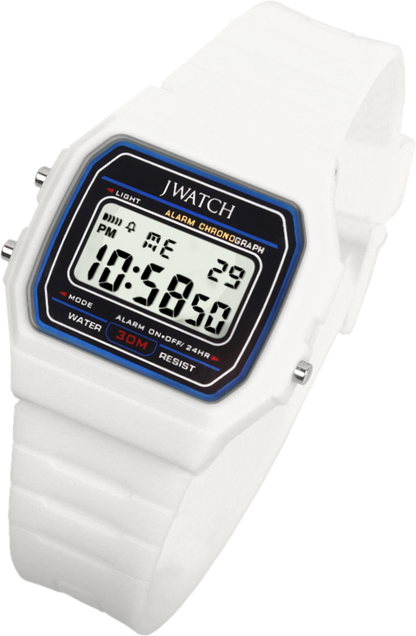 Basic Digital Retro Uhr in Weiß 35MM