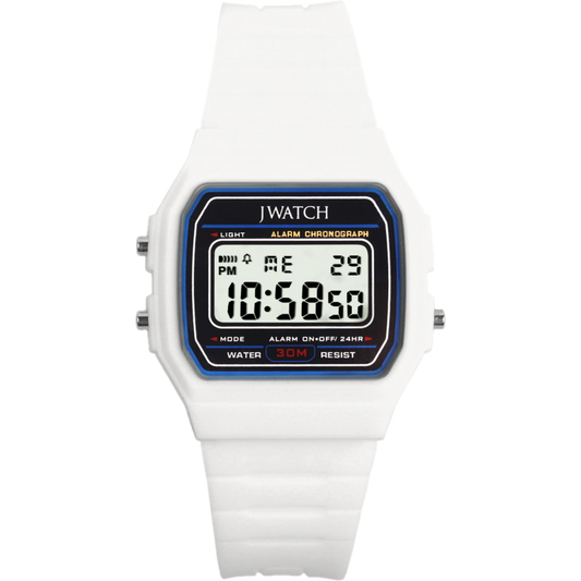 Basic Digital Retro Uhr in Weiß 35MM